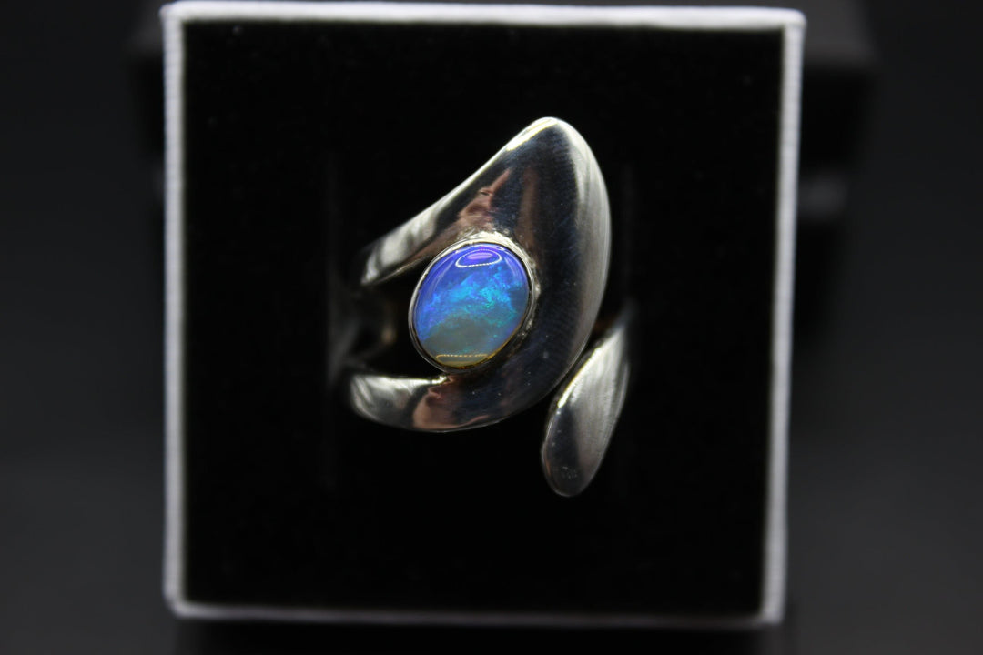Australian Solid Opal Ring in Sterling Silver Setting Rings Australian Opal House 