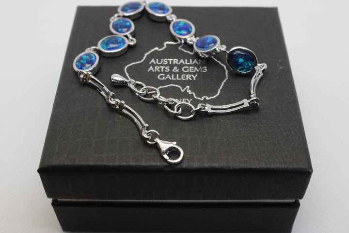 Australian Triplet Opal Bracelet Sterling Silver Setting 18-22cm Bracelet Australian Opal House 