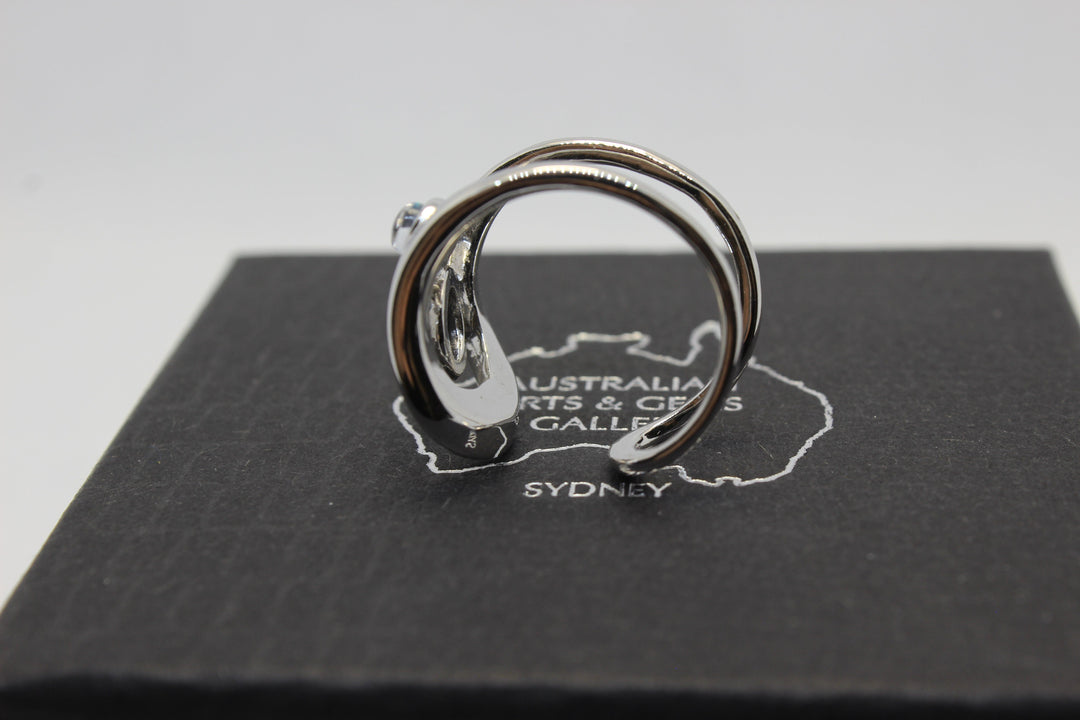 Australian Triplet Opal Ring in Sterling Silver Setting Adjustable Rings Australian Opal House 