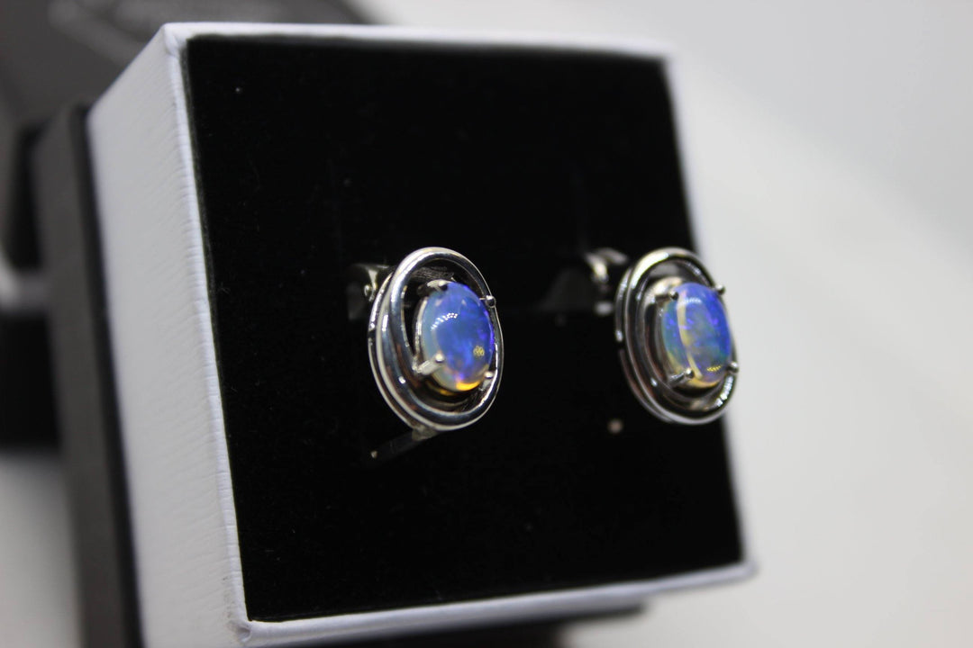 Copy of Australian Natural Solid Crystal Opal Hanging Earrings Sterling Silver Setting Earrings Australian Opal House 