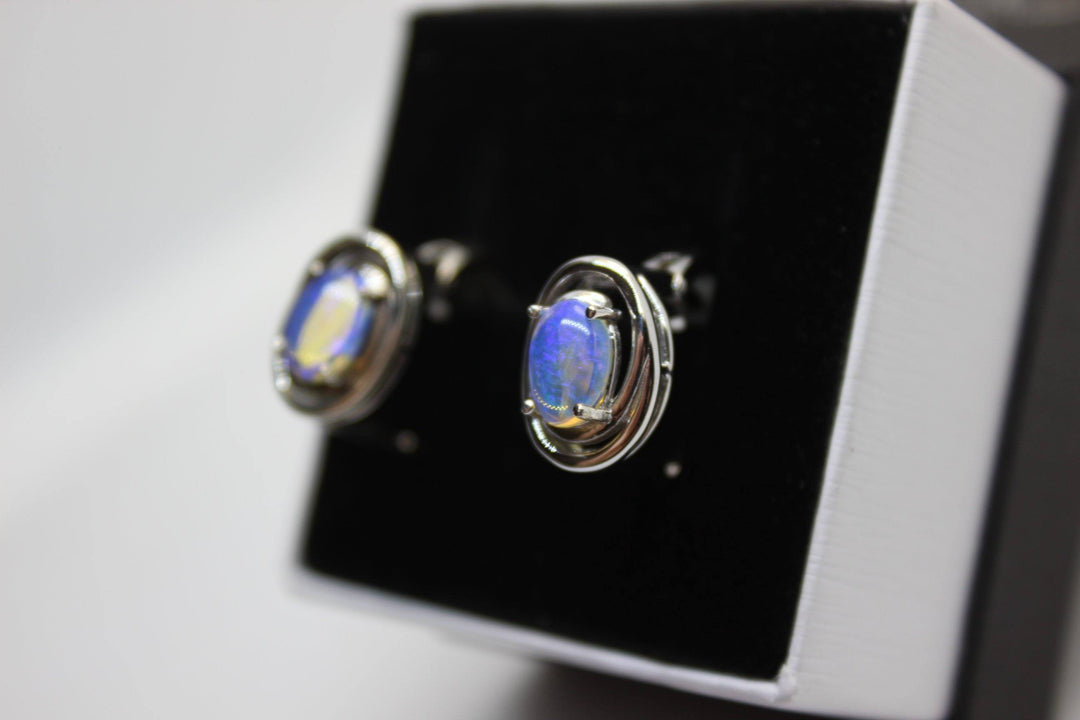 Copy of Australian Natural Solid Crystal Opal Hanging Earrings Sterling Silver Setting Earrings Australian Opal House 