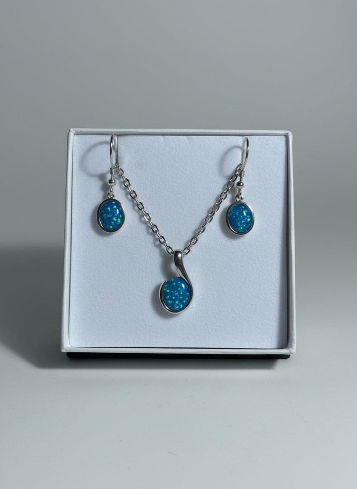 Australian Triplet Opal Set in Sterling Silver Setting Set Australian Opal House Plain Hanging 