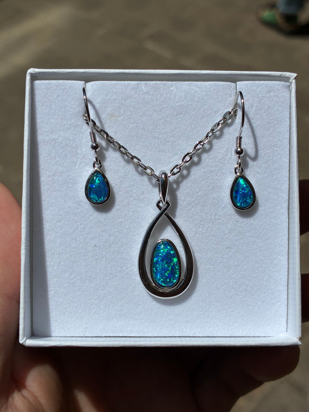Australian Triplet Opal Set in Sterling Silver Setting Set Australian Opal House Hanging 