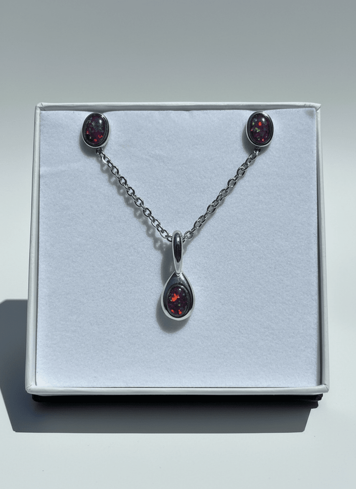 Australian Triplet Opal Set in Sterling Silver Setting Set Australian Opal House 