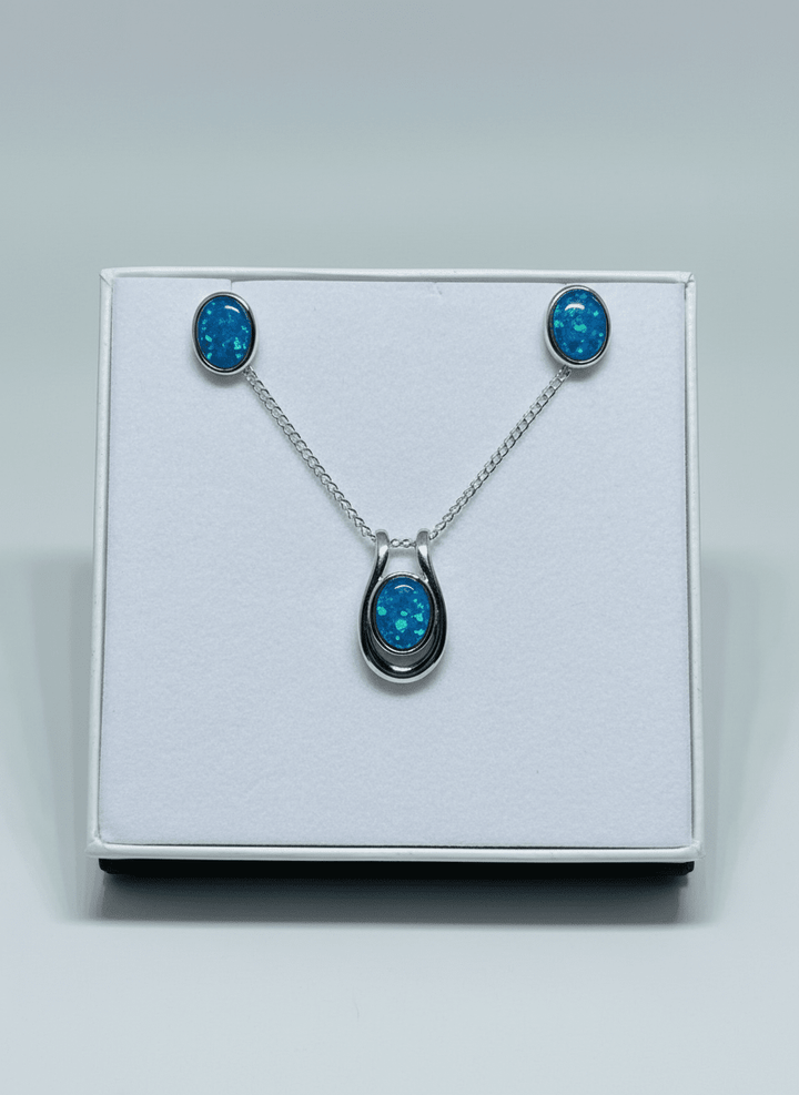 Australian Triplet Opal Set in Sterling Silver Setting Set Australian Opal House Studs 