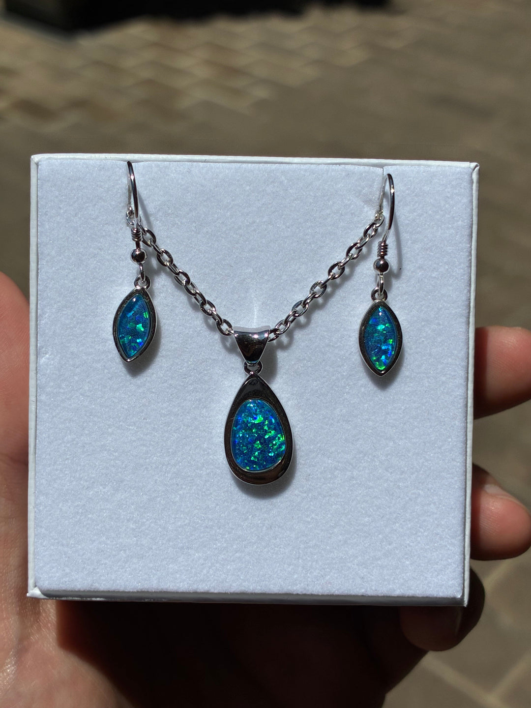 Australian Triplet Opal Set in Sterling Silver Setting Set Australian Opal House 