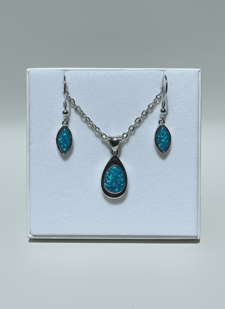 Australian Triplet Opal Set in Sterling Silver Setting Set Australian Opal House Diamond Shape 