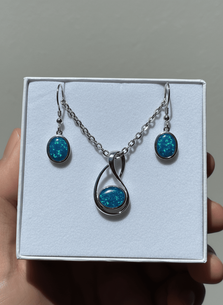 Australian Triplet Opal Set in Sterling Silver Setting Set Australian Opal House Hanging 