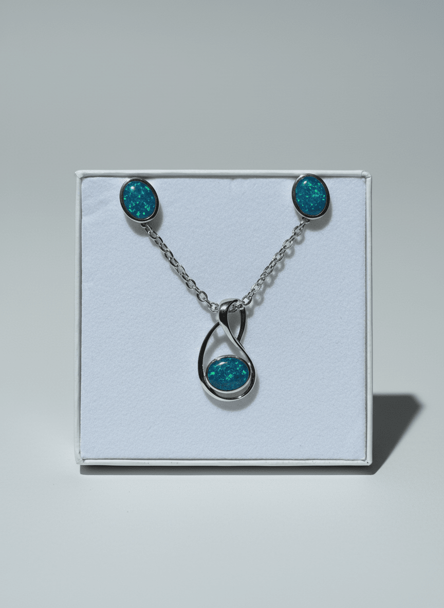 Australian Triplet Opal Set in Sterling Silver Setting Set Australian Opal House Studs 