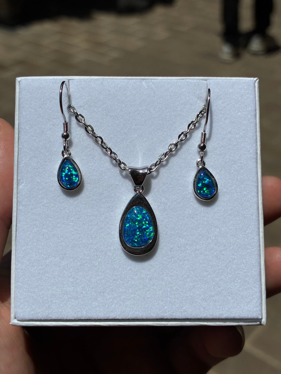 Australian Triplet Opal Set in Sterling Silver Setting Set Australian Opal House 